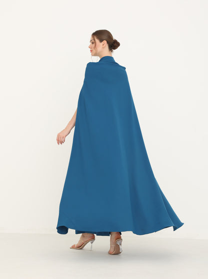 BERMUDA BLUE CAPE DRESS - HOUSE OF CHARMS