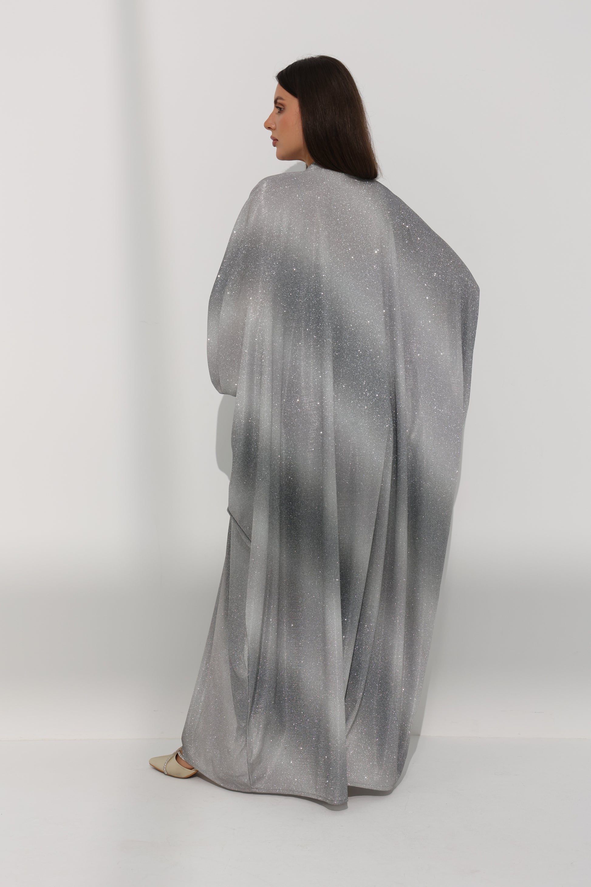 SLIVER DUST ABAYA - HOUSE OF CHARMS