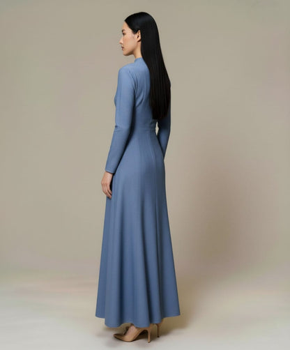 denim jeans maxi dress side view